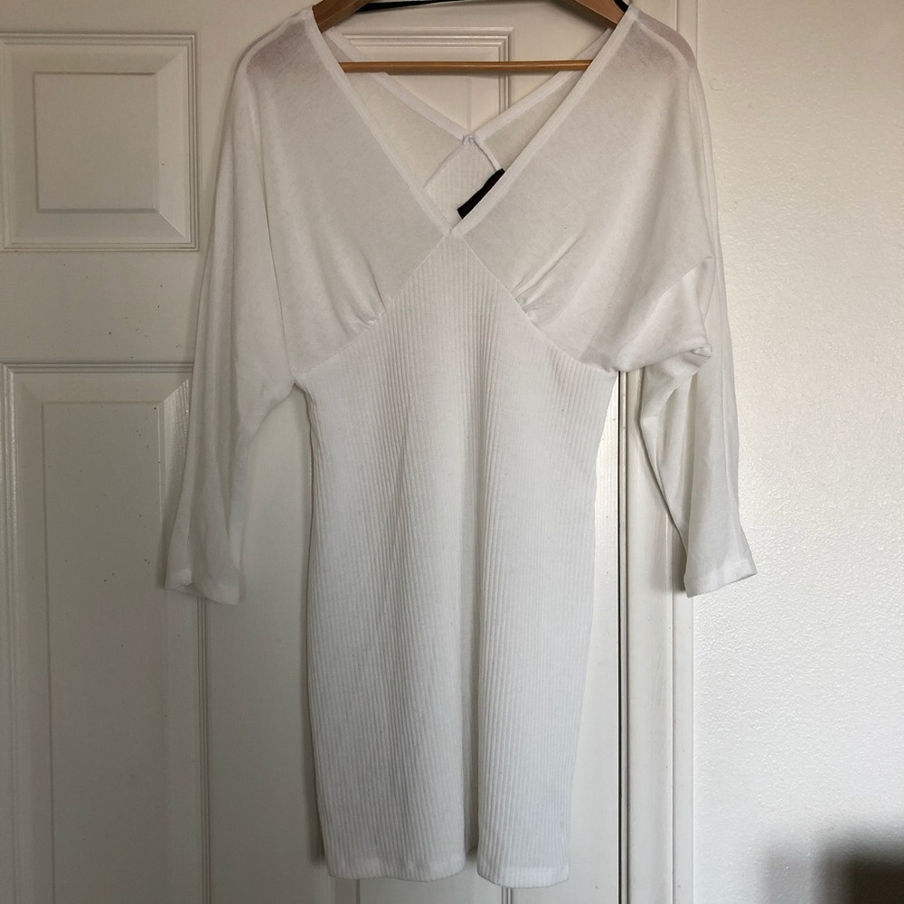 Retro Apparel USA Long 3/4 Sleeve White Top,size L